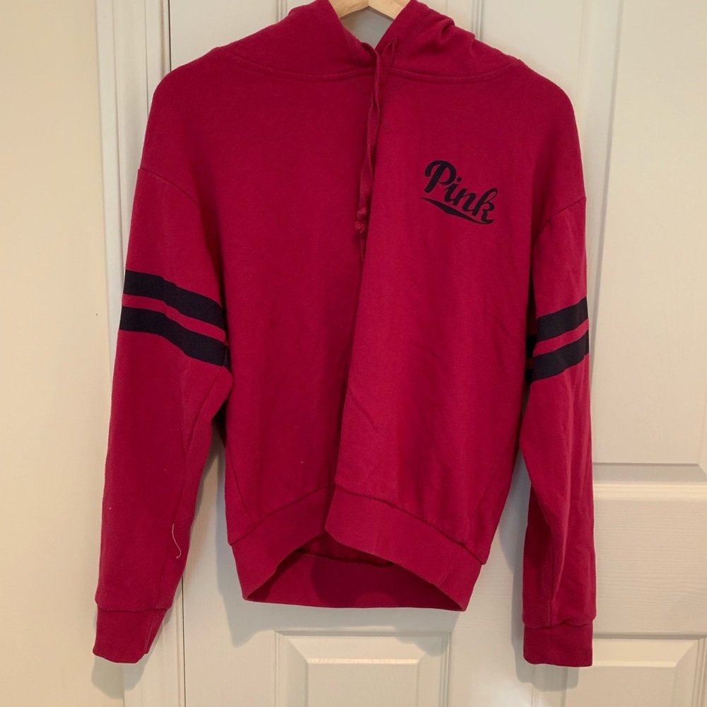PINK VARSITY HOODIE